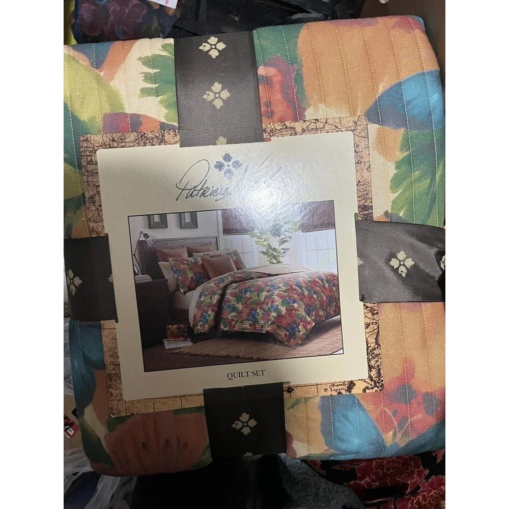Patricia Nash Watercolor Butterfly Quit‎ And Sham 3 Piece Set Multicolor